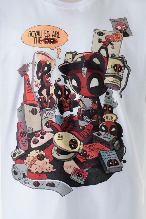 Card slide image -  CAMISETA DE DEADPOOL MANGA CORTA BLANCA GÉNERO NEUTRO