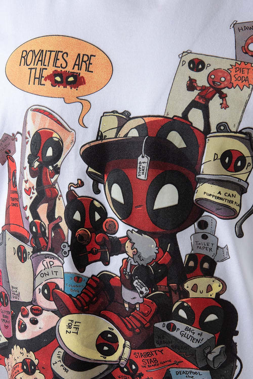 Card slide image -  CAMISETA DE DEADPOOL MANGA CORTA BLANCA GÉNERO NEUTRO