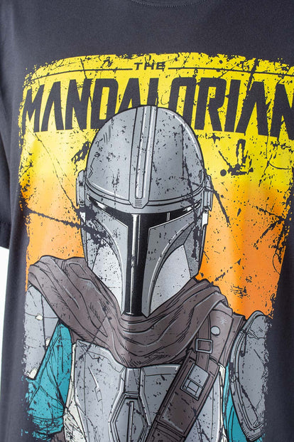  CAMISETA DE MANDALORIAN MANGA CORTA GRIS GRAFITO PARA HOMBRE