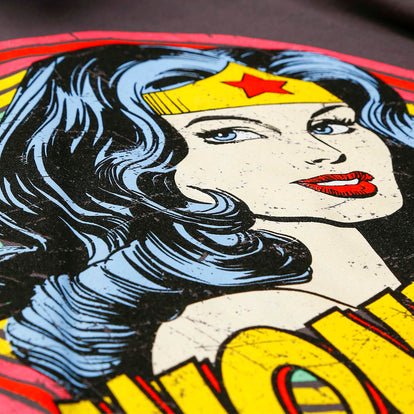  BUZO DE MUJER, MANGA LARGA REGULAR FIT GRIS DE WONDER WOMAN DC COMICS