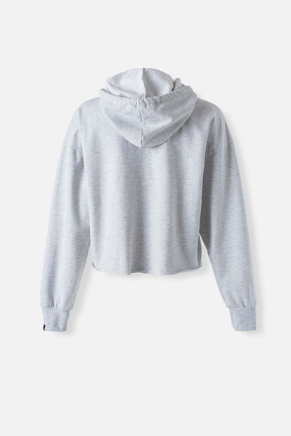  BUZO DE MUJER, MANGA LARGA CROPPED FIT GRIS DE MICKEY MOUSE ©DISNEY