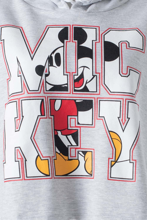 Card slide image -  BUZO DE MUJER, MANGA LARGA CROPPED FIT GRIS DE MICKEY MOUSE ©DISNEY