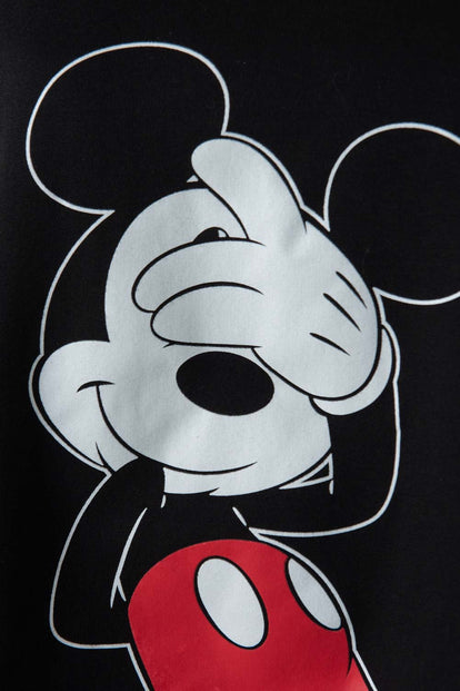  BUZO DE MICKEY MOUSE CON CAPUCHA NEGRO PARA MUJER