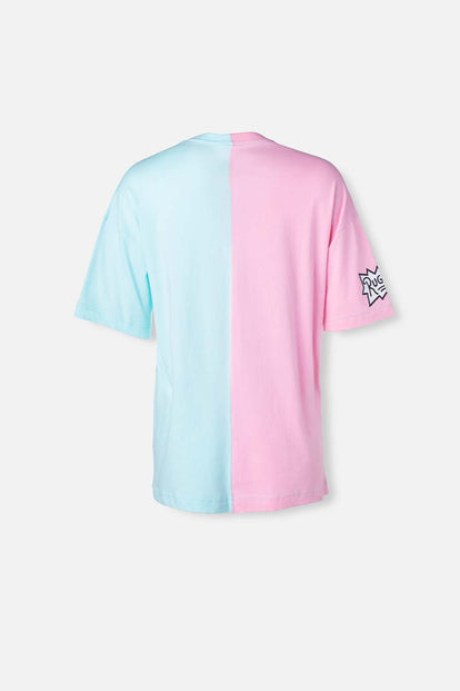  CAMISETA DE LOS RUGRATS AZUL/ROSADA MANGA CORTA PARA MUJER
