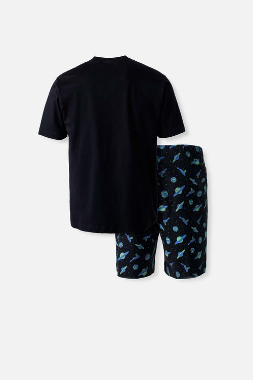 Card slide image -  PIJAMA RICKY Y MORTY DE PANTALÓN CORTO NEGRA PARA HOMBRE