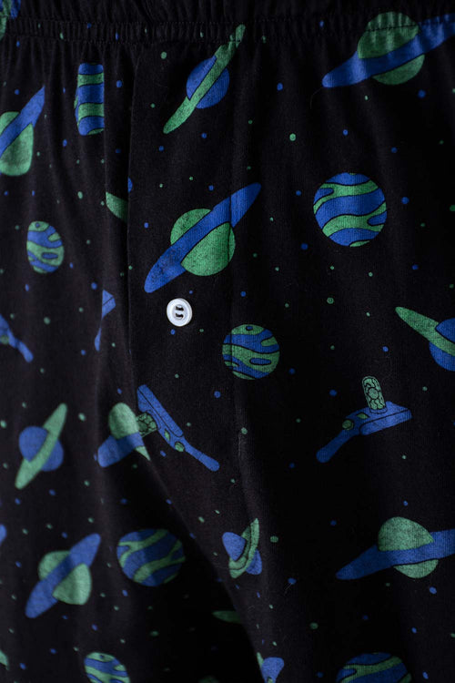 Card slide image -  PIJAMA RICKY Y MORTY DE PANTALÓN CORTO NEGRA PARA HOMBRE