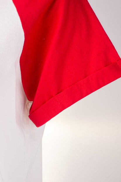  CAMISETA DE MAFALDA MANGA CORTA MARFIL Y ROJO PARA MUJER
