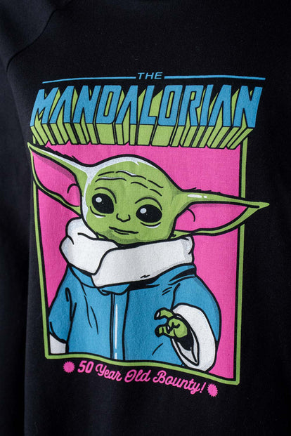  BUZO DE MANDALORIAN CERRADO NEGRO PARA MUJER