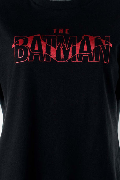  CAMISETA DE BATMAN NEGRA MANGA CORTA PARA MUJER