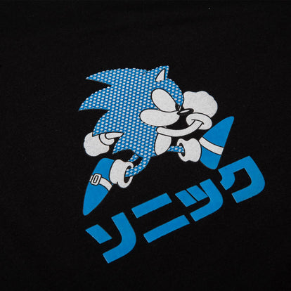  CAMISETA DE SONIC MANGA CORTA NEGRA PARA HOMBRE