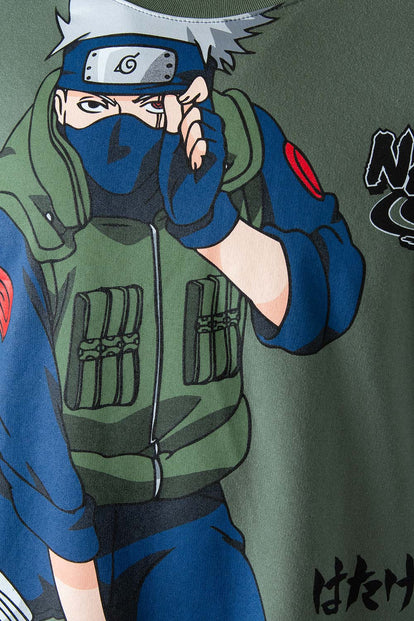  BUZO DE NARUTO CERRADO VERDE BOSQUE PARA HOMBRE