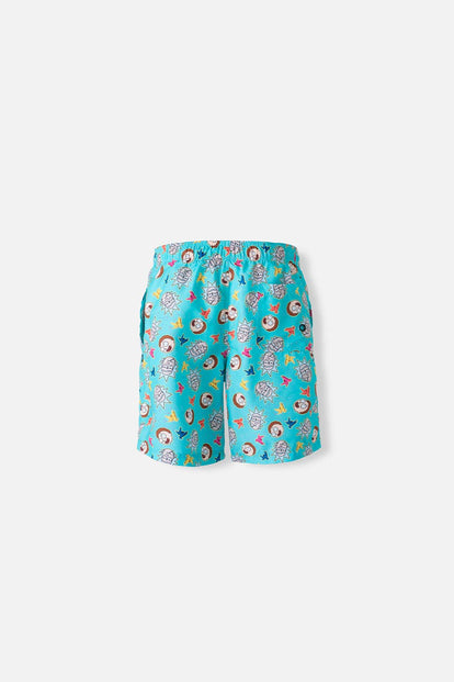  PANTALÓNETA DE BAÑO DE RICK Y MORTY ESTAMPADA AGUA MARINA PARA HOMBRE