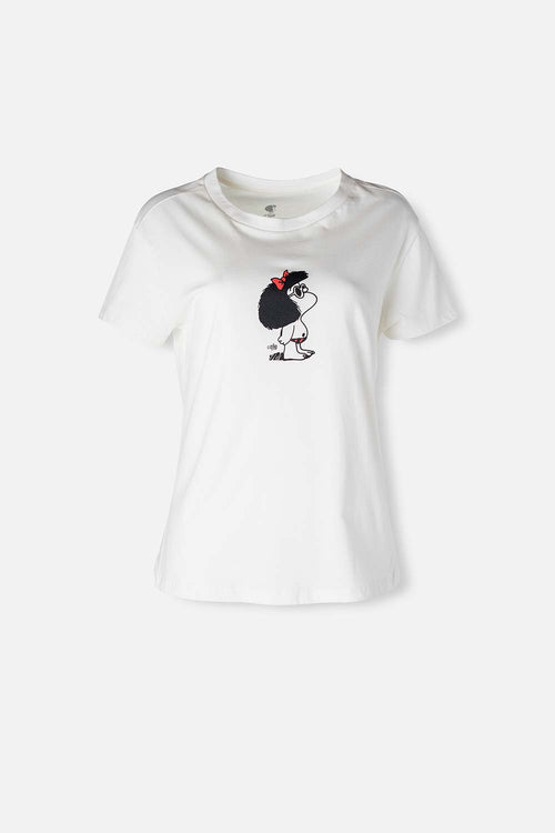 CAMISETA DE MAFALDA MARFIL MANGA CORTA PARA MUJER
