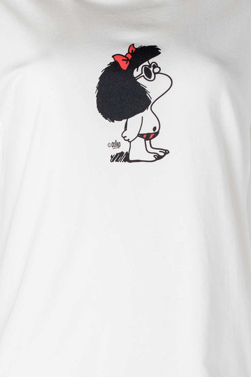 CAMISETA DE MAFALDA MARFIL MANGA CORTA PARA MUJER