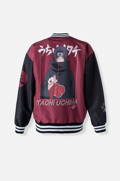  CHAQUETA DE NARUTO CON CIERRE VINOTINTO PARA HOMBRE