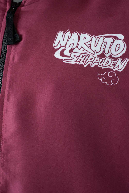  CHAQUETA DE NARUTO CON CIERRE VINOTINTO PARA HOMBRE