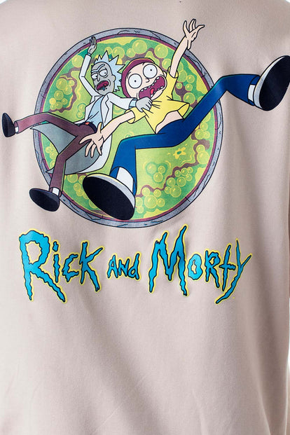  BUZO DE RICK Y MORTY CAQUI CON CAPUCHA GÉNERO NEUTRO