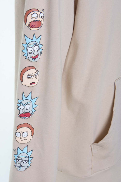  BUZO DE RICK Y MORTY CAQUI CON CAPUCHA GÉNERO NEUTRO
