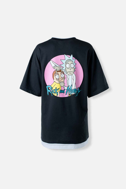  CAMISETA DE RICK Y MORTY OVERSIZE  MANGA CORTA GRIS GRAFITO GÉNERO NEUTRO