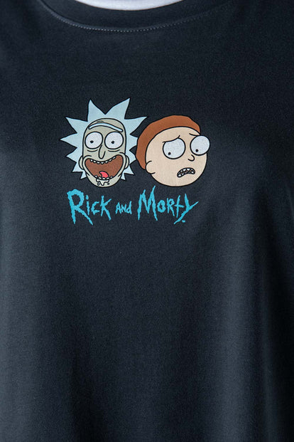  CAMISETA DE RICK Y MORTY OVERSIZE  MANGA CORTA GRIS GRAFITO GÉNERO NEUTRO