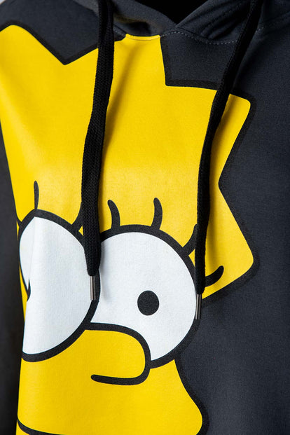 BUZO DE LOS SIMPSON CERRADO CON CAPUCHA GRIS GRAFITO PARA MUJER