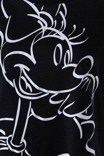  PIJAMA DE MUJER, MANGA LARGA/PANTALÓN LARGO  BLANCA/NEGRA DE MINNIE MOUSE DISNEY