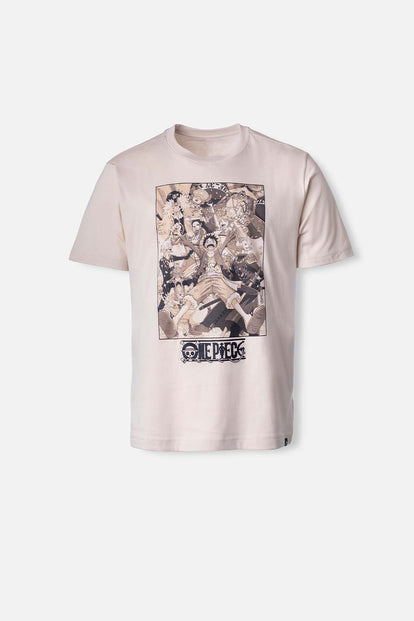  CAMISETA DE ONE PIECE CAKI MANGA CORTA PARA HOMBRE