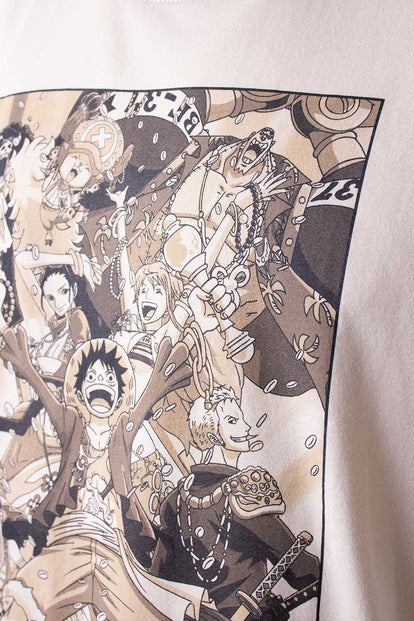  CAMISETA DE ONE PIECE CAKI MANGA CORTA PARA HOMBRE