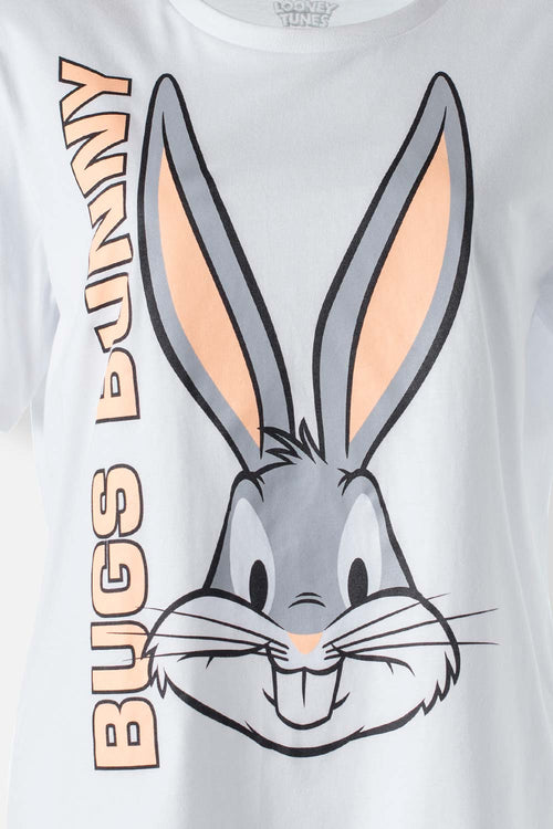 PIJAMA DE LOONEY TUNES PANTALÓN LARGO BLANCO Y GRIS PARA MUJER