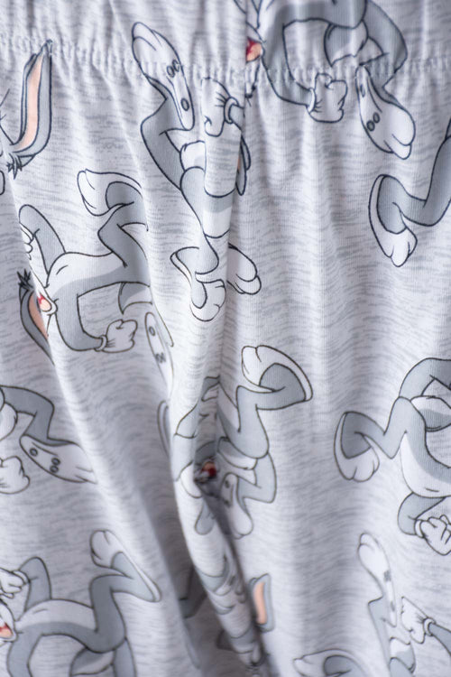 PIJAMA DE LOONEY TUNES PANTALÓN LARGO BLANCO Y GRIS PARA MUJER
