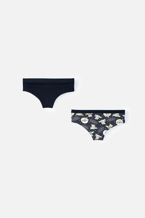 Card slide image -  PACK X2 PANTIES DE MANDALORIAN ESTAMPADO NEGRO PARA MUJER
