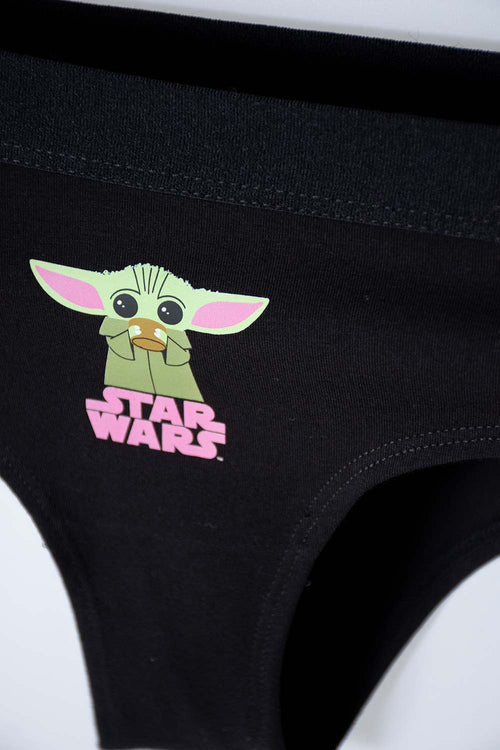 Card slide image -  PACK X2 PANTIES DE MANDALORIAN ESTAMPADO NEGRO PARA MUJER