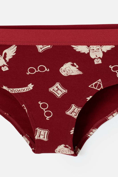  PACK X2 PANTIES DE HARRY POTTER VINOTINTO Y CAQUI PARA MUJER