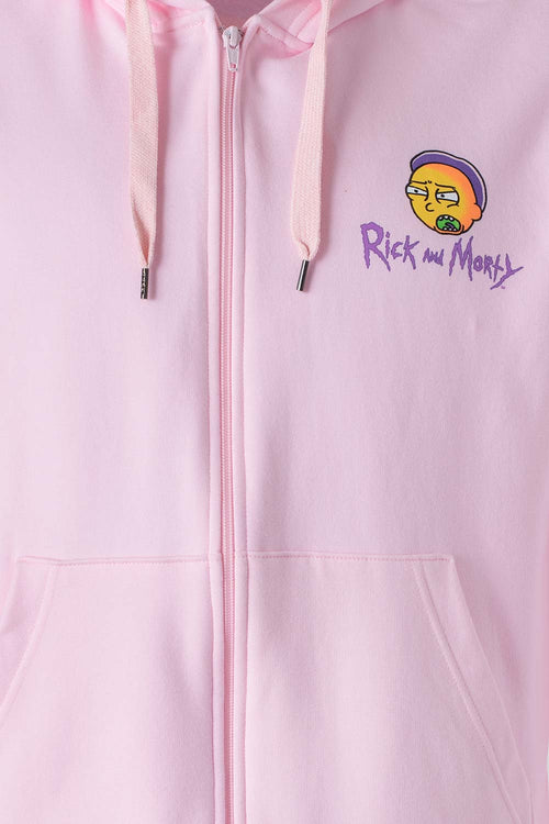 Card slide image -  BUZO DE RICK Y MORTY ROSADO ABIERTO PARA HOMBRE