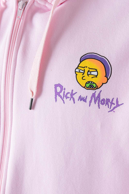 Card slide image -  BUZO DE RICK Y MORTY ROSADO ABIERTO PARA HOMBRE