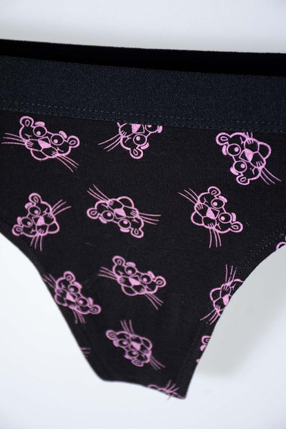  PACK X2 PANTIES DE LA PANTERA ROSA NEGRA Y ROSADA PARA MUJER
