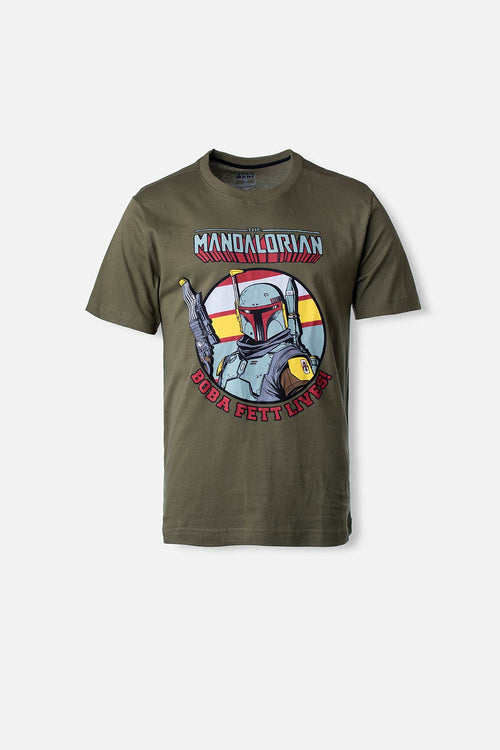 Card slide image -  CAMISETA DE MANDALORIAN ESTAMPADA VERDE MILITAR PARA HOMBRE