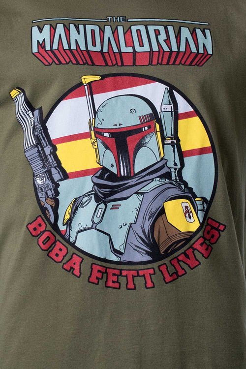 Card slide image -  CAMISETA DE MANDALORIAN ESTAMPADA VERDE MILITAR PARA HOMBRE