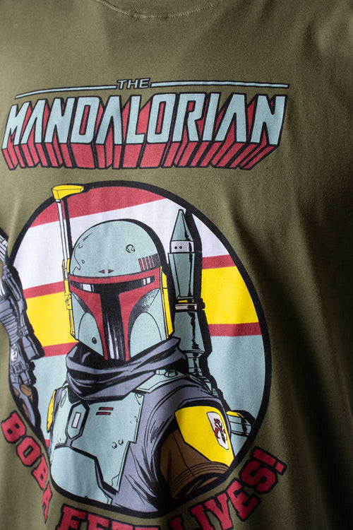 Card slide image -  CAMISETA DE MANDALORIAN ESTAMPADA VERDE MILITAR PARA HOMBRE