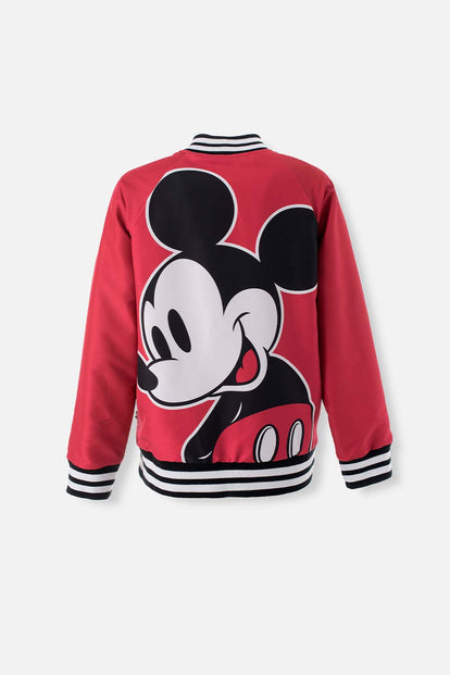  CHAQUETA DE MICKEY MOUSE CON ESTAMPADO EN ESPALDA ROJO PARA MUJER