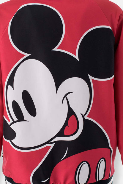  CHAQUETA DE MICKEY MOUSE CON ESTAMPADO EN ESPALDA ROJO PARA MUJER