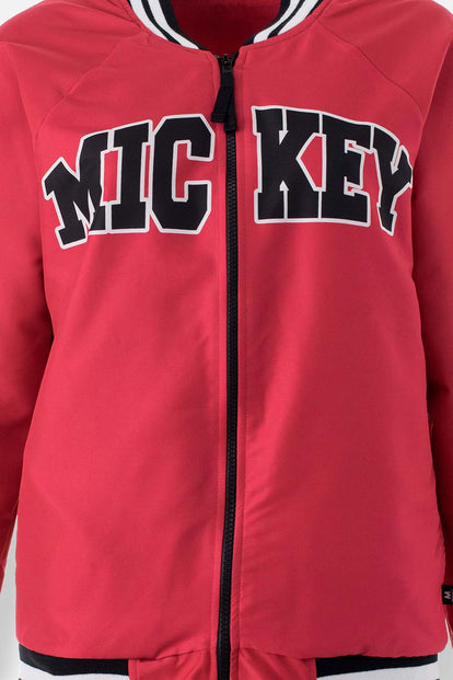  CHAQUETA DE MICKEY MOUSE CON ESTAMPADO EN ESPALDA ROJO PARA MUJER