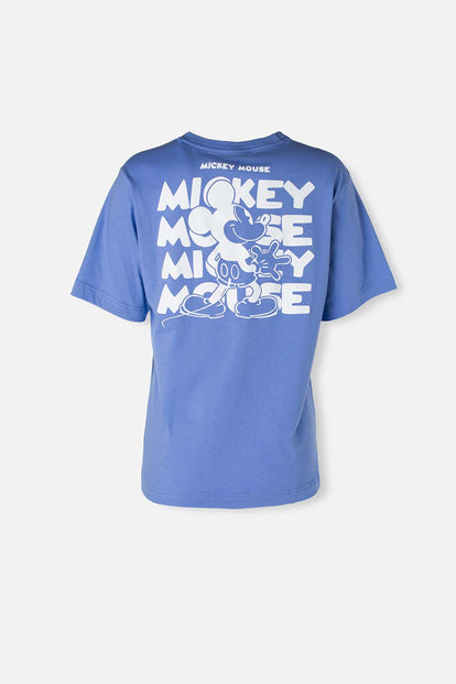  CAMISETA DE MICKEY MOUSE AZUL HORTENSIA MANGA CORTA PARA MUJER
