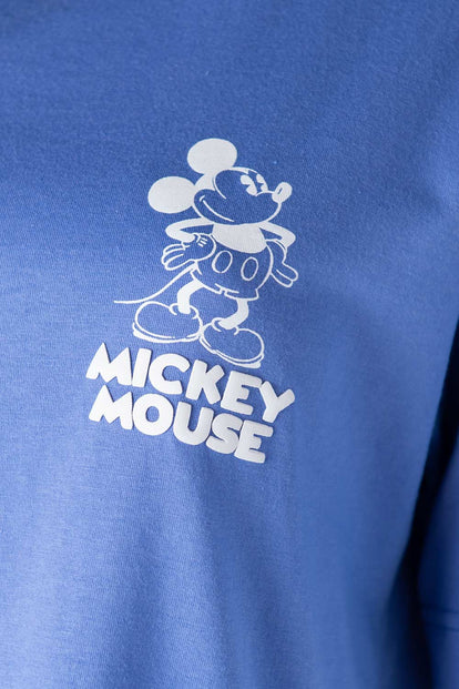  CAMISETA DE MICKEY MOUSE AZUL HORTENSIA MANGA CORTA PARA MUJER