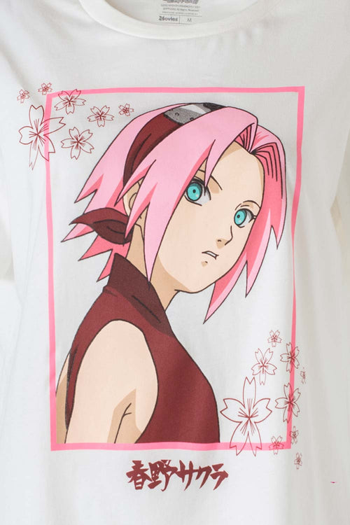 Card slide image -  PIJAMA DE NARUTO ROSADO Y BLANCO DE PANTALÓN CORTO PARA MUJER