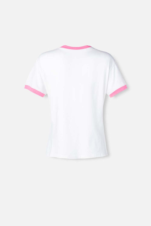 Card slide image -  CAMISETA DE LA PANTERA ROSA BLANCA Y ROSADA MANGA CORTA PARA MUJER