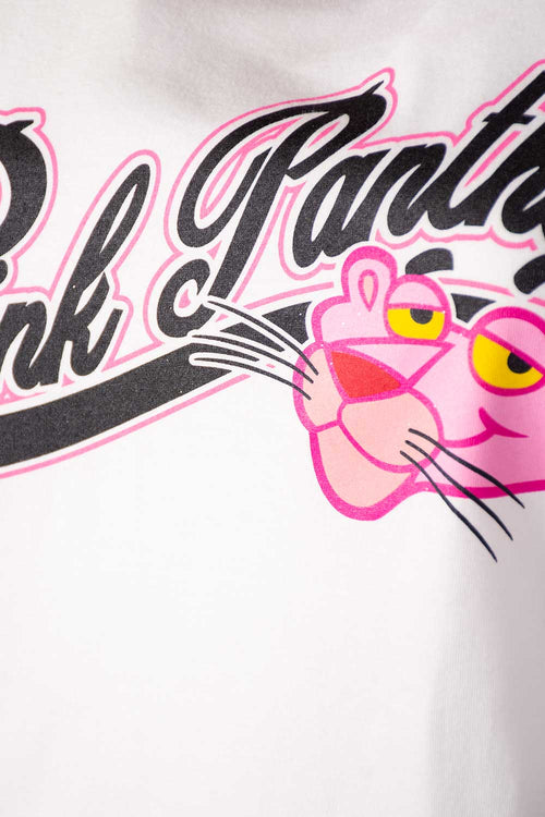 Card slide image -  CAMISETA DE LA PANTERA ROSA BLANCA Y ROSADA MANGA CORTA PARA MUJER