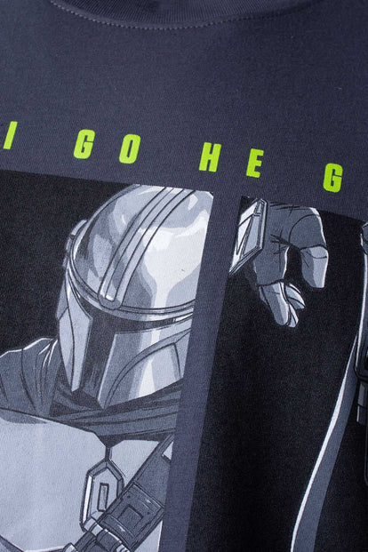  CAMISETA DE MANDALORIAN MANGA CORTA GRIS GRAFITO PARA HOMBRE