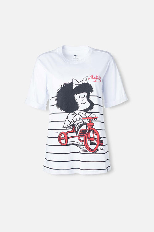 Card slide image -  CAMISETA DE MAFALDA BLANCA MANGA CORTA PARA MUJER