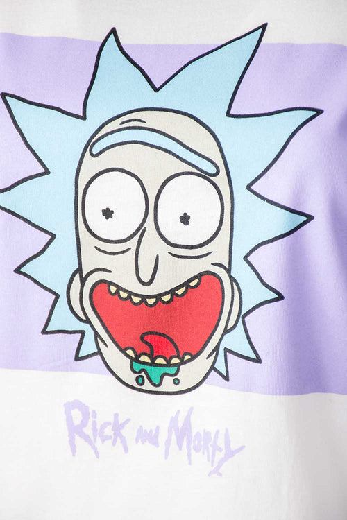 Card slide image -  CAMISETA DE RICK Y MORTY MARFIL Y LILA ESTAMPADA PARA MUJER